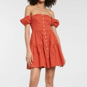 Staud Off Shoulder Teared Mini Dress
